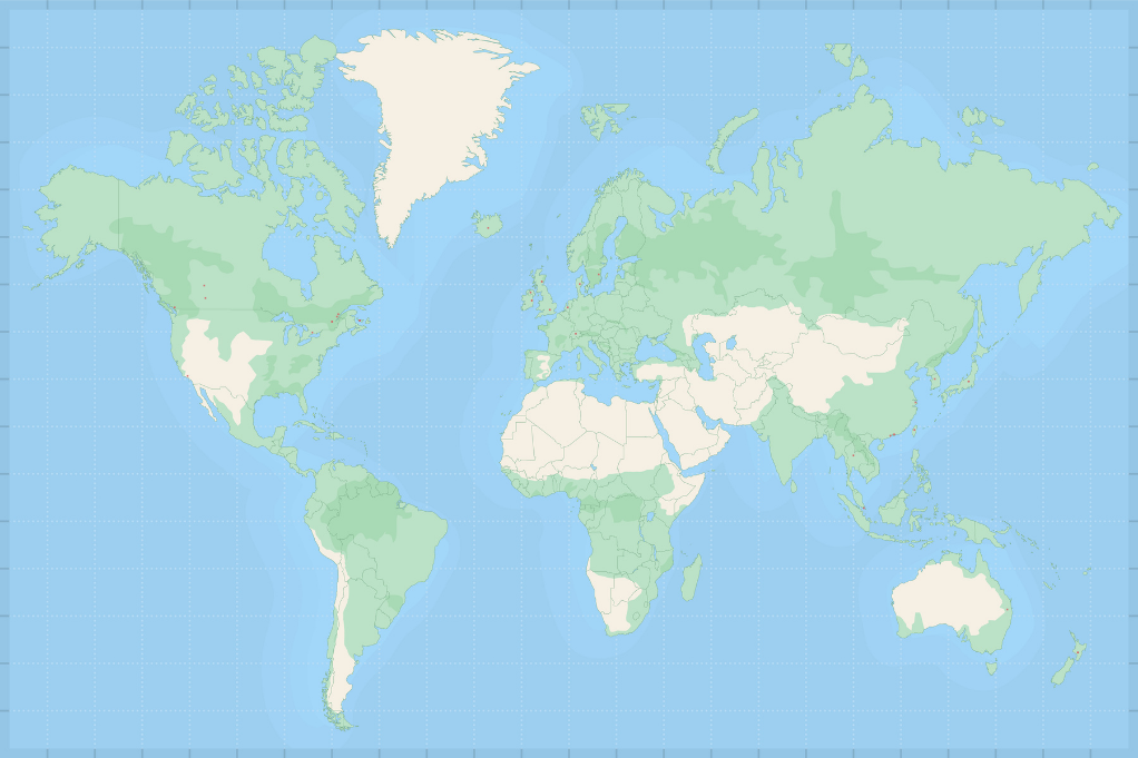 Map of places Sarah has traveled — click to see the full map